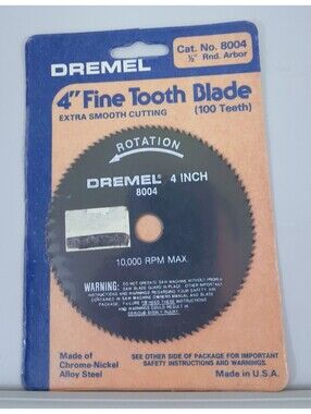 DREMEL OEM Cat. No. 8004 1/2 RND. ARBOR 4" Fine Tooth Blade 100 Teeth  Brand-NEW